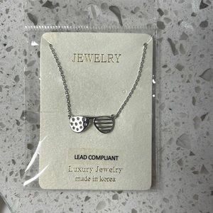 Silver Stars and Stripes sunglasses necklace